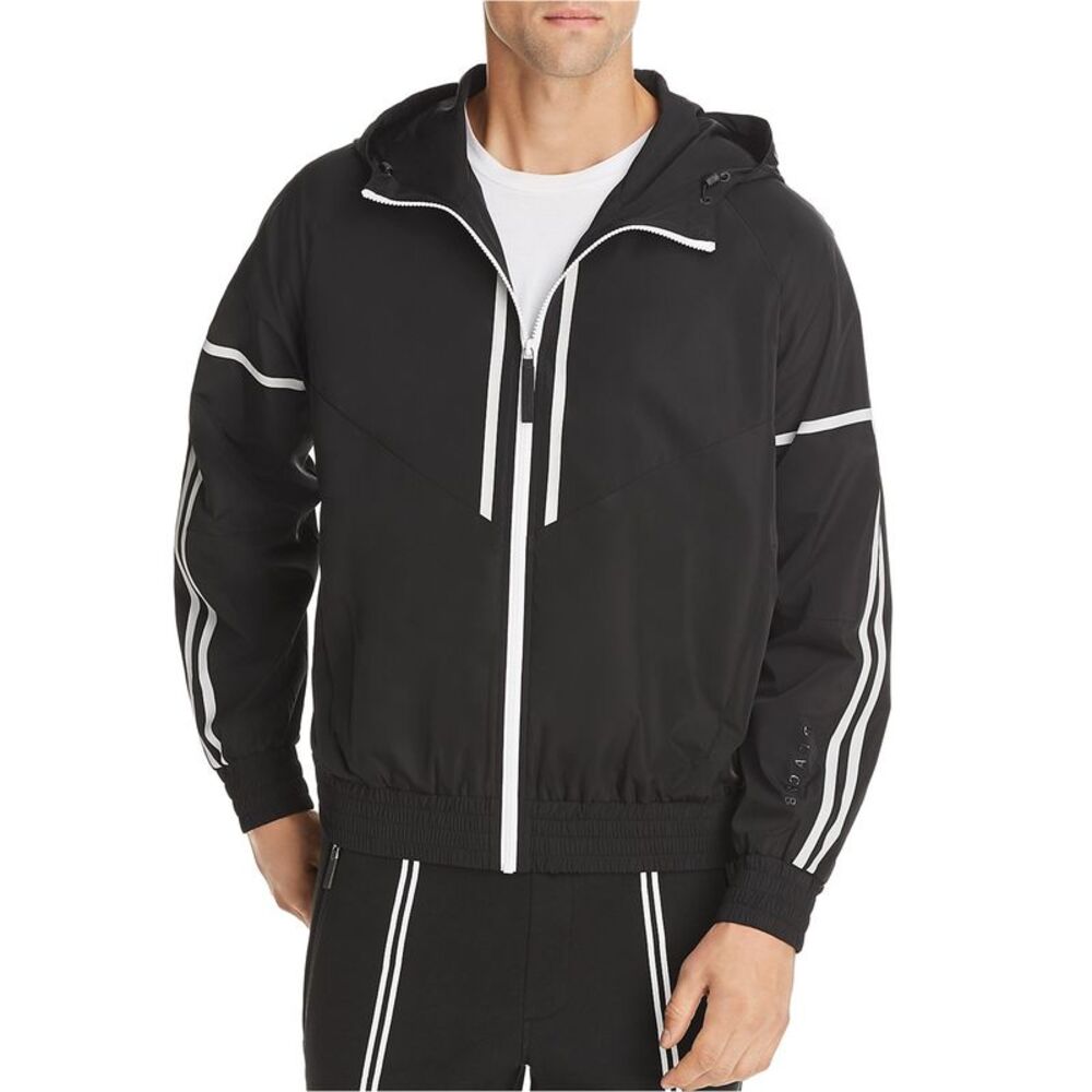 Neil Barrett Mens Double Stripe Windbreaker Jacket, NWT